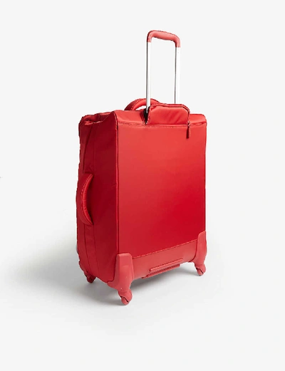 Shop Lipault Originale Plume Four-wheel Cabin Suitcase 65cm In Cherry Red