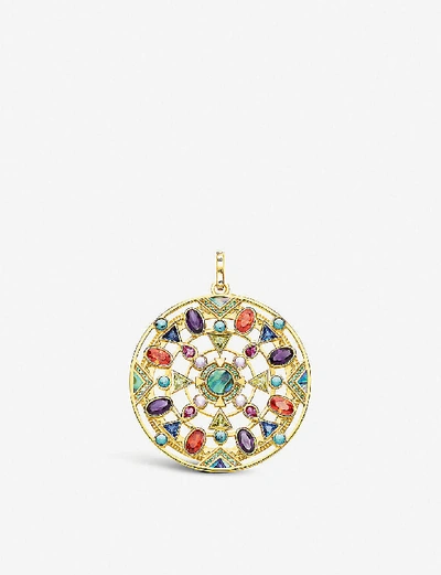 Shop Thomas Sabo Women's Multi-coloured Paradise Colours 18ct Yellow Gold-plated Gemstone Pendant