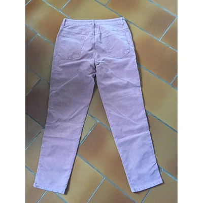 Pre-owned Closed Velvet Straight Pants In Pink