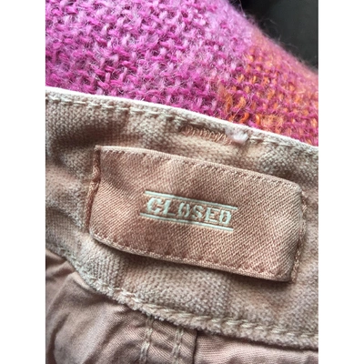Pre-owned Closed Velvet Straight Pants In Pink