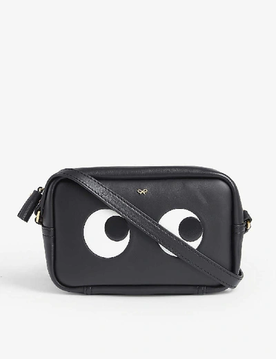 Shop Anya Hindmarch Eyes Mini Leather Cross-body Bag In Black