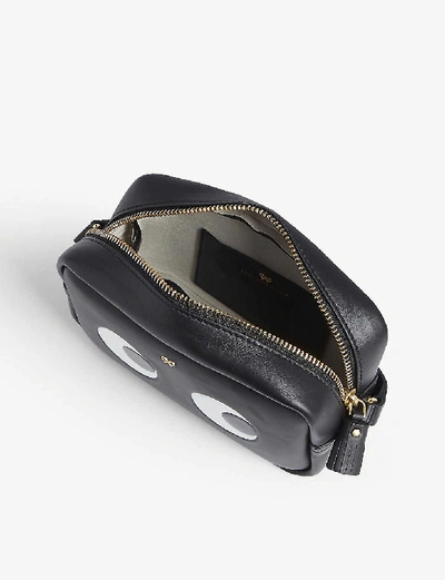 Shop Anya Hindmarch Eyes Mini Leather Cross-body Bag In Black