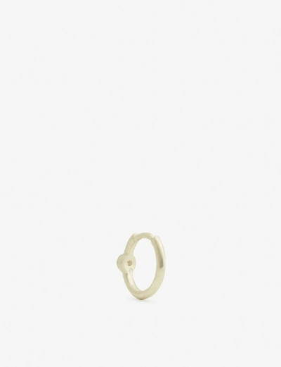 Shop Otiumberg Single Sapphire Gold Huggie Hoop Earring In Solid 9-karat Gold