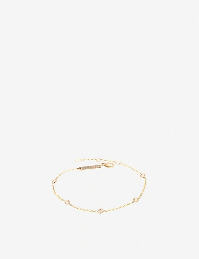 Shop The Alkemistry Women's Yellow Gold Zoë Chicco 14ct Yellow-gold And Diamond Chain Bracelet