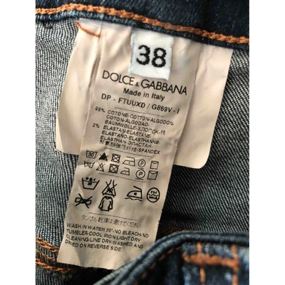 Pre-owned Dolce & Gabbana Blue Cotton - Elasthane Jeans