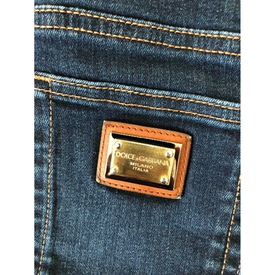 Pre-owned Dolce & Gabbana Blue Cotton - Elasthane Jeans