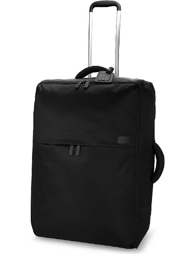 Shop Lipault Black 0% Pliable Two-wheel Cabin Suitcase 65cm