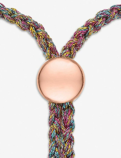 Shop Monica Vinader Fiji 18ct Rose Gold-plated Vermeil Silver Friendship Bracelet In Rainbow