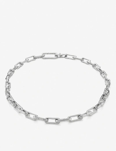 Shop Monica Vinader Women's Silver Alta Capture Charm Sterling Silver Link Necklace