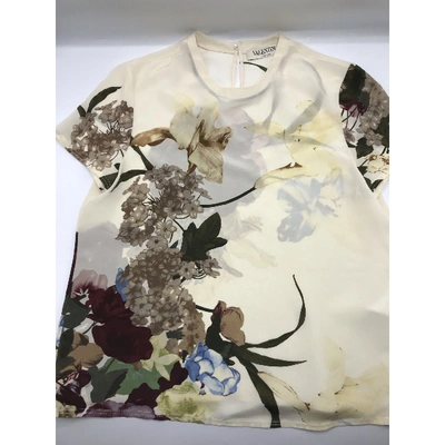 Pre-owned Valentino Silk T-shirt In Beige