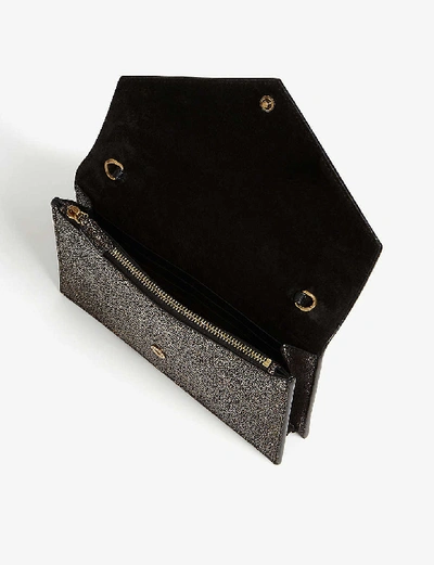 Shop Saint Laurent Kate Stingray-embossed Leather Shoulder Bag In Black Gold