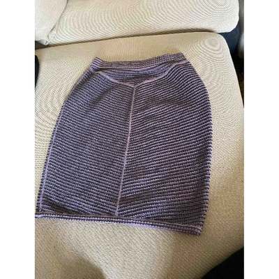 Pre-owned Missoni Wool Mini Skirt In Purple
