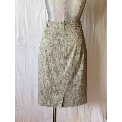 Pre-owned Max Mara Silk Mid-length Skirt In Grey