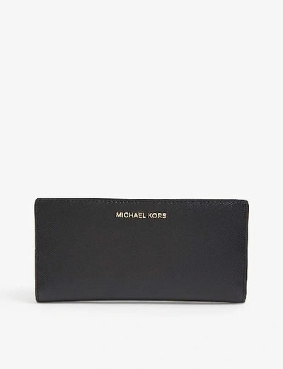 Shop Michael Michael Kors Black Jet Set Leather Wallet And Card Holder