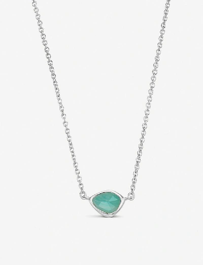 Shop Monica Vinader Siren Sterling Silver And Amazonite Neckalce