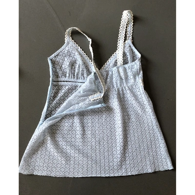 Pre-owned Chanel Lace Camisole In Blue