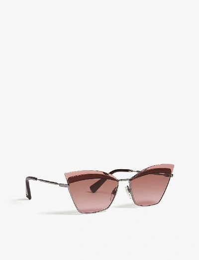 Shop Valentino Va2029 Cat-eye-frame Sunglasses In Grey