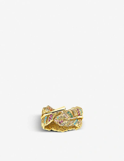 Shop Thomas Sabo Womens Multicoloured Magic Garden Yellow Gold-plated Sterling Silver And Glass-ceramic Stones Ring 5