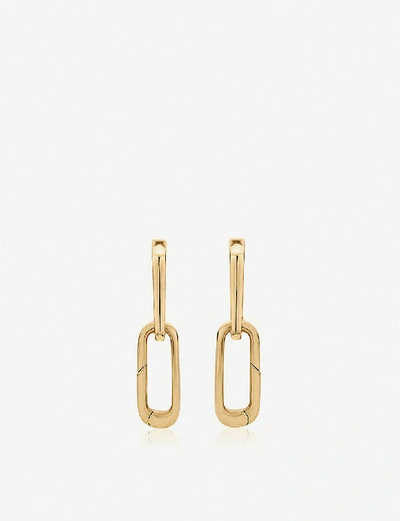 Shop Monica Vinader Womens 18 Ct Gold Alta Cap Charm 18ct Gold-vermeil Link Earrings