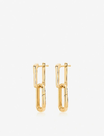 Shop Monica Vinader Womens 18 Ct Gold Alta Cap Charm 18ct Gold-vermeil Link Earrings