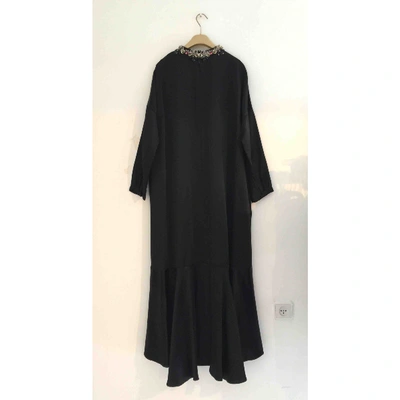 Pre-owned Biyan Silk Maxi Dress In Black