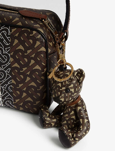 Shop Burberry Leather Thomas The Bear Keyring In Bridle Brown