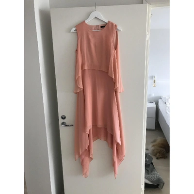 Pre-owned Bcbg Max Azria Silk Mid-length Dress In Pink