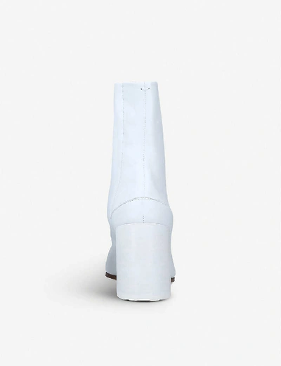 Shop Maison Margiela Tabi Leather Split-toe Boot In White