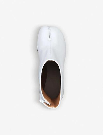 Shop Maison Margiela Tabi Leather Split-toe Boot In White
