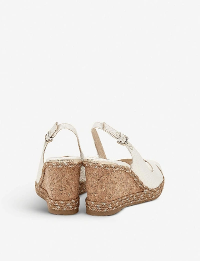 Shop Jimmy Choo Amely 80 Leather Slingback Wedges In Latte