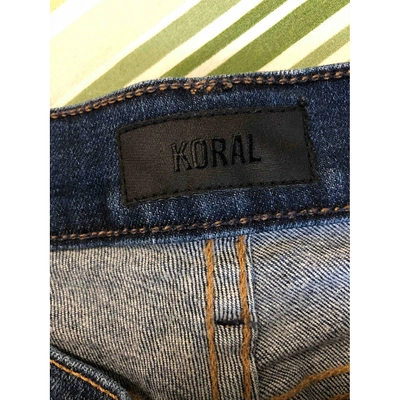 Pre-owned Koral Blue Cotton - Elasthane Jeans