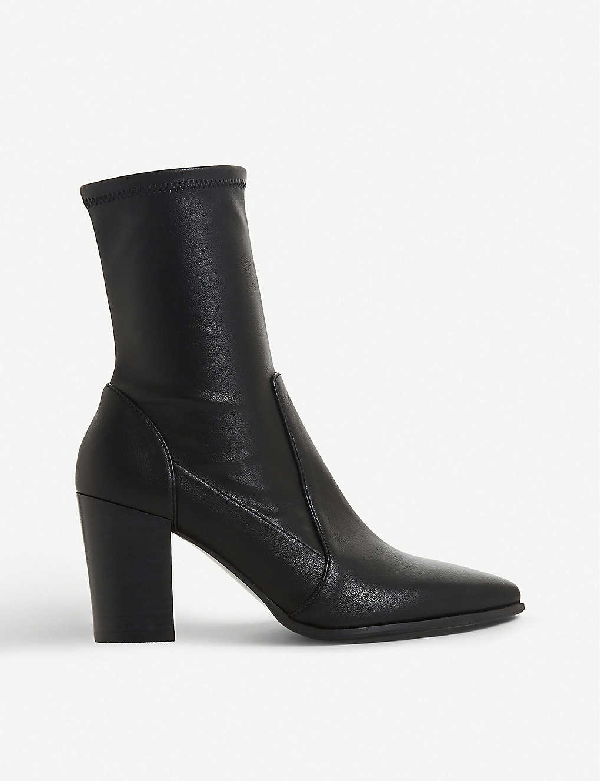dune black leather ankle boots