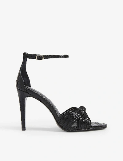 Shop Sandro Embossed Leather Sandals