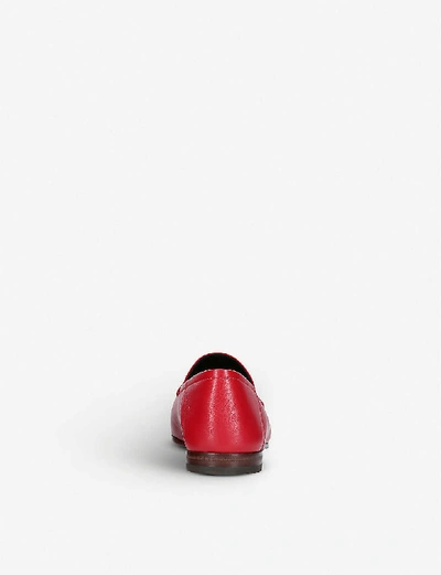 Shop Gucci Brixton Collapsible Leather Loafers In Red