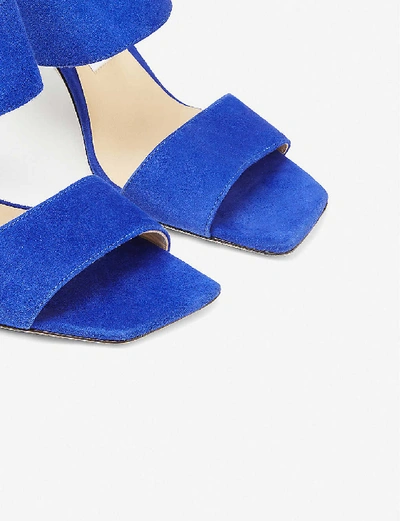 Shop Jimmy Choo Hira Suede Heeled Sandals In Cobalt