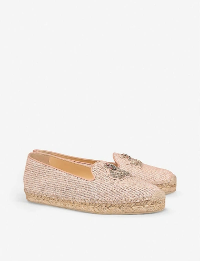 Shop Christian Louboutin Nanou Orlato Donna Flat Paille Croisette In Antoinette