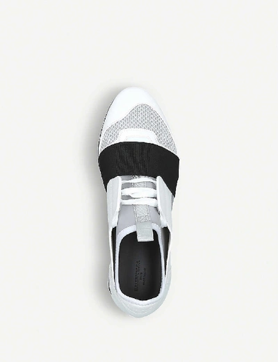 Shop Balenciaga Women's Race Runners Mesh, Leather And Knitted Low-top Trainers In White