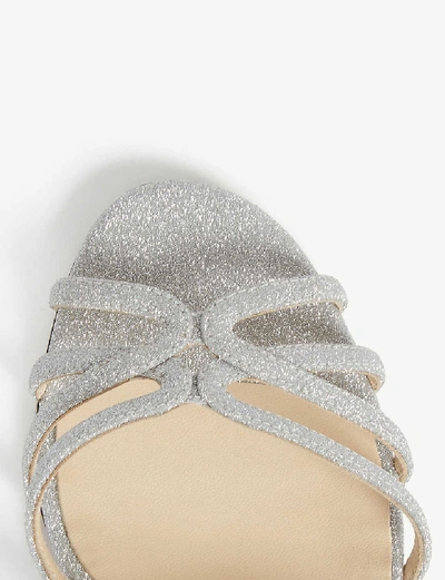 Shop Jimmy Choo Mimi 100 Glitter Heeled Sandals In Silver