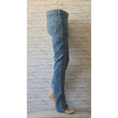 Pre-owned Manoush Blue Velvet Trousers