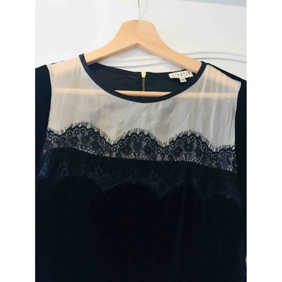 Pre-owned Claudie Pierlot Velvet Mid-length Dress In Black