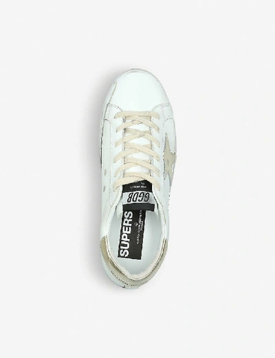 Shop Golden Goose Superstar E37 Sparkle Leather Trainers In Cream+comb