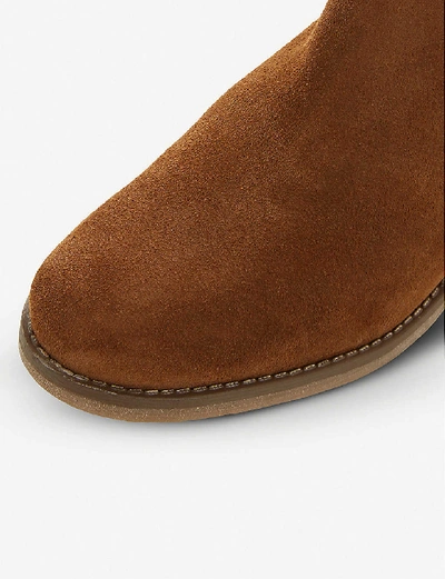 Shop Dune Prompted Faux-shearling Lined Suede Chelsea Boots In Tan-suede