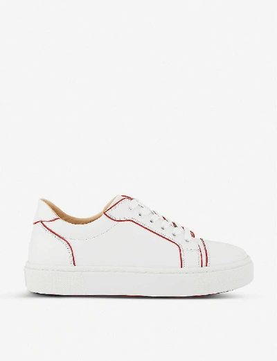 Shop Christian Louboutin Womens Bianco/loubi Vieirissima Leather Trainers In Multi-coloured