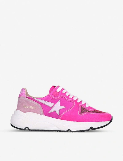 Shop Golden Goose Running Sole N1 Leather Trainers In Pink Comb