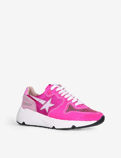 Shop Golden Goose Running Sole N1 Leather Trainers In Pink Comb