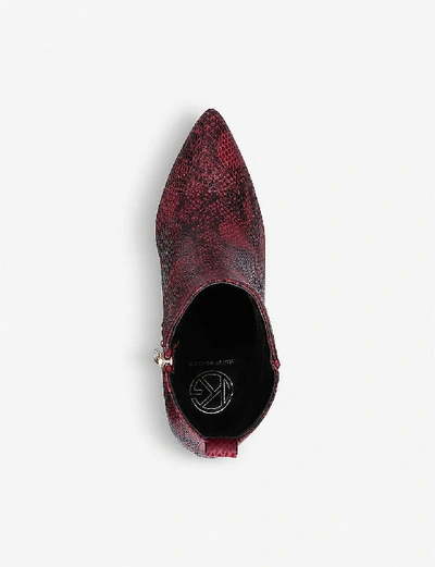 Shop Kg Kurt Geiger Suki Snakeskin Faux-leather Ankle Boots In Red/dark