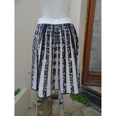 Pre-owned Mary Katrantzou Wool Mid-length Skirt In Ecru