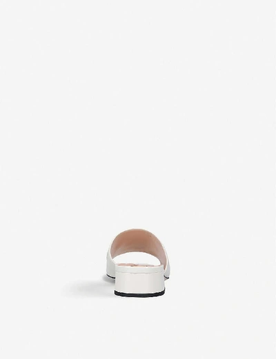 Shop Gucci Zumi Leather Slider Sandals In White