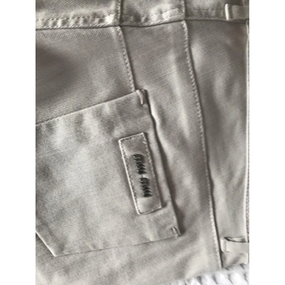 Pre-owned Miu Miu Trousers In Grey