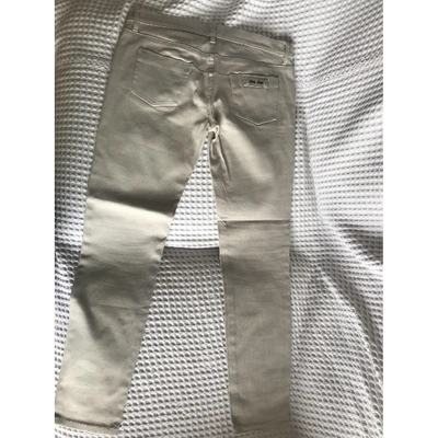 Pre-owned Miu Miu Trousers In Grey